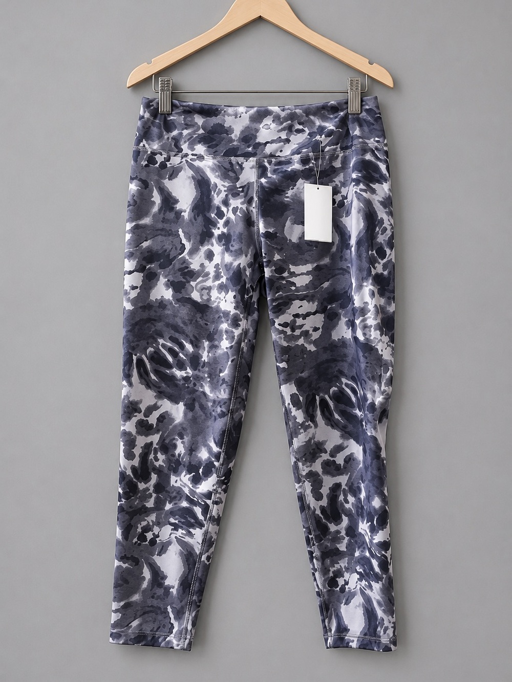 NWT Zella Girls Gray Marbled Abstract Athletic Leggings Size XL